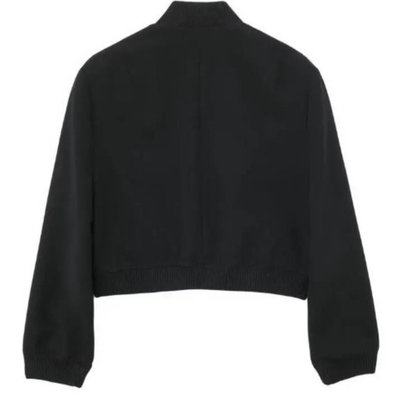 Indefeir bomber black jacket spring vintage solid long sleeves size various - Picture 6 of 8